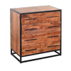 Handmade Dresser with Grain Details and 4 Drawers, Brown and Black