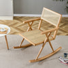 Solid wood+imitation rattan rocking chair allows you to relax quietly indoors and outdoors, enhancing your sense of relaxation, suitable for balconies, gardens, and camping sites