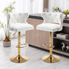 Bar Stools With Back and Footrest Counter Height Dining Chairs-Boucle Cream-2PCS/SET