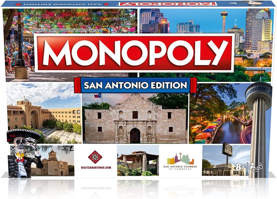san antonio monopoly board game edition family game for ages 8 and up visit the monopoly store