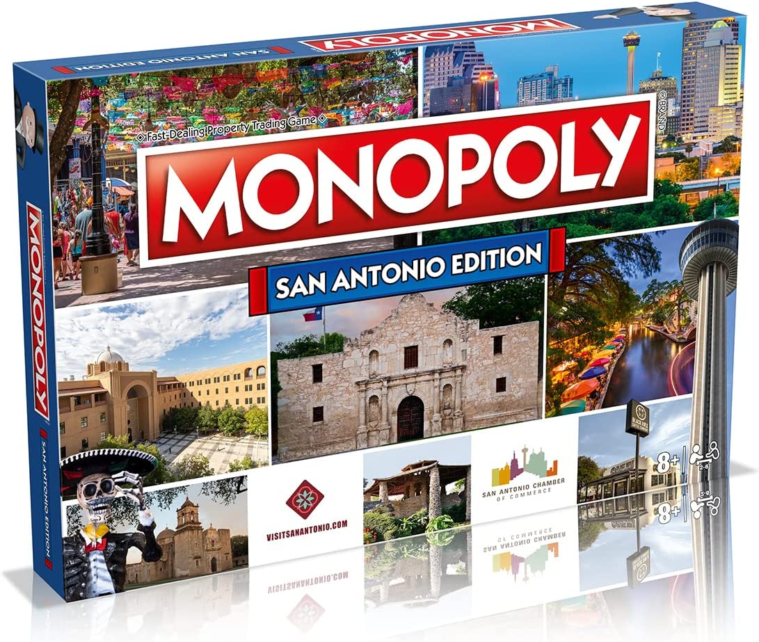 san antonio monopoly board game edition family game for ages 8 and up visit the monopoly store