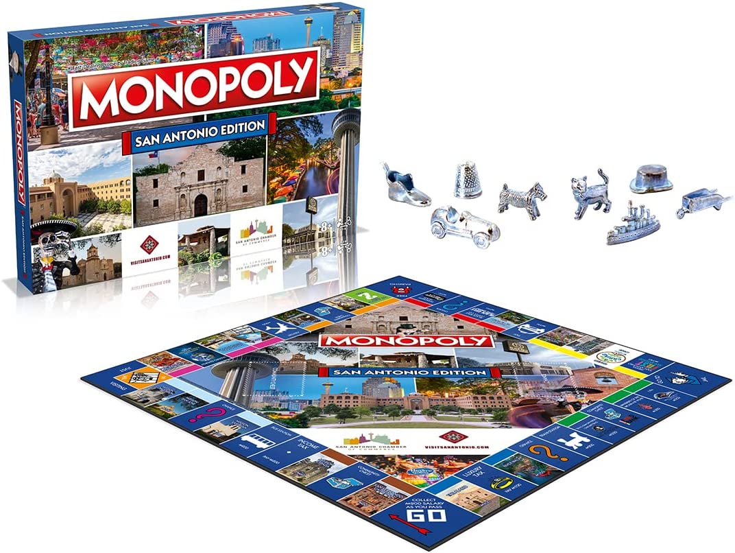 san antonio monopoly board game edition family game for ages 8 and up visit the monopoly store