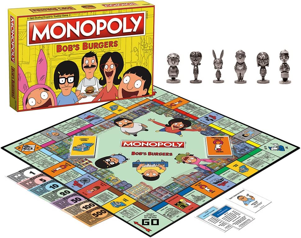 monopoly bobs burgers board game themed bob burgers tv show monopoly game officially licensed bobs burgers game