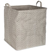 PE-Coated Square Woven Paper Bin with Gray Chevrons - 19 inches