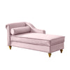 Modern Upholstery Chaise Lounge Chair with Storage Velvet (Pink)
