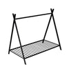 House Bed Tent Bed Frame Twin Size Metal Floor Play House Bed with Slat for Kids Girls Boys , No Box Spring Needed Black