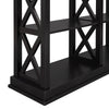 Console Table with 3-Tier Open Storage Spaces and “X” Legs, Narrow Sofa Entry Table for Living Room, Entryway and Hallway (Black)