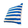 20 x 20 Modern Square Cotton Accent Throw Pillow, Screen Printed Stripes Pattern, Blue, White
