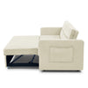 Loveseats Sofa Bed with Pull-out Bed，Adjsutable Back and Two Arm Pocket，Beige （54.5“x33”x31.5“）