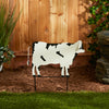 Corrugated Metal Garden Stake - Cow