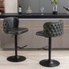 A&A Furniture,Swivel Barstools Adjusatble Seat Height, Modern PU Upholstered Bar Stools with the whole Back Tufted, for Home Pub and Kitchen Island（Dark Gray, Set of 2）