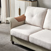 Living Room General Use Linen Fabric Faux Leather with Wood Leg Love Seat (Beige)