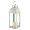 Ivory Distressed Metal Candle Lantern - 12.5 inches