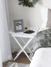 Romantic White Serving Tray with Stand with Two Drawers