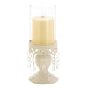Jeweled Candle Holder with Glass Cylinder