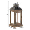Wood Frame Candle Lantern - 18.5 inches