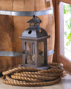 Wood Frame Candle Lantern - 12 inches
