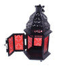Ruby Glass Moroccan Candle Lantern - 10 inches
