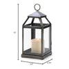 Brushed Silver Candle Lantern - 12 inches
