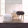 Furry White Ottoman Pouf or Seat