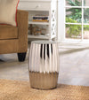 Dramatic Silver Ceramic Stool or Side Table