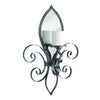 Fleur de Lis Metal Candle Sconce with Mirror