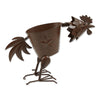 Metal Rooster Planter Sculpture