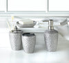 Hammered-Texture Silver Porcelain Bath Set