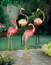 Bright Flamingo Yard Art - Looking Back