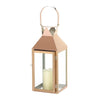 Rose Gold Stainless Steel Candle Lantern - 15.25 inches
