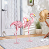 Solar Lighted Flamingo Yard Art - Leaning