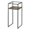 Glass-Top Industrial Side Table - Square