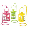 Set of 3 Tropical Style Metal Mini Hanging Candle Lanterns