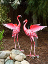 Flying Flamingo Metal Garden Decor - 34 inches
