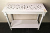 Distressed Look White Carved-Top Table
