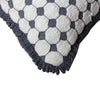 18 x 18 Handcrafted Square Cotton Accent Throw Pillow, Woven, Dotted Tile Design, White, Gray