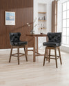 COOLMORE  Bar Stools Set of 2 Counter Height Chairs with Footrest for Kitchen, Dining Room And 360 Degree Swivel