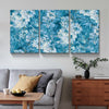 Framed Canvas Wall Art Decor Abstract Painting,  Cyan Color Daisy Oil Painting Style Decoration For Restaurant, Kitchen, Dining Room, Office Living Room, Bedroom Decor-Ready To Hang