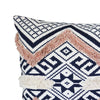 18 x 18 Handcrafted Square Jacquard Cotton Accent Throw Pillow, Geometric Tribal Pattern, White, Black, Beige