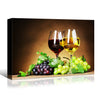 Framed Canvas Wall Art Decor Painting, Wine Glasses and Grape Fruits on Table Painting Decoration For Restaurant, Kitchen, Dining Room, Office Living Room, Bedroom Decor-Ready To Hang