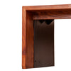 53 Inch Acacia Wood Coffee Table, Horizontal Split Design, Live Edge, Oak, Black