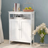 Bathroom standing storage with double shutter doors cabinet-White