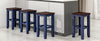 Farmhouse 5-pieces Counter Height Dining Sets, Square Wood Table with Storage, Brown and Blue