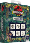 Jurassic Park Premium Dice Set | Collectible d6 Dice Featuring Hat, Velociraptor Claw, Cryo Can, T-Rex Skull, and Amber | Custom Dice with Collectible Tin Case | Officially Licensed 6-Sided Dice