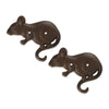 Cast Iron Mouse Wall Hooks - Set of 2