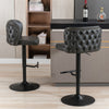 A&A Furniture,Swivel Barstools Adjusatble Seat Height, Modern PU Upholstered Bar Stools with the whole Back Tufted, for Home Pub and Kitchen Island（Dark Gray, Set of 2）