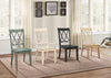 Casual Teal Finish Chairs Set of 2 Pine Veneer Transitional Double-X Back Design Dining Room Chairs