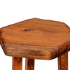 18 Inch Hexagon Acacia Wood Side Table with Live Edge Top, Warm Brown