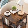 End table Side table with Charging Station,sofa side table with drawers, bedside table for bedroom.(Rustic Brown,17.3’’W*17.9’’D*21.2’’H)