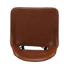 29 Inch Bar Height Chair, Curved Seat, Genuine Leather, Metal Frame, Tan Brown, Black